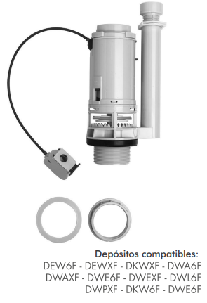 VALVULA DESCARGA DUAL CON BOTON ACCIONAMIENTO 38MM
