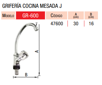 GRIFERIA COCINA MESADA VALFORTE