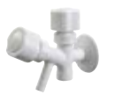 CANILLA PVC DOBLE PARA LAVARROPA CON PICO DE 1/2