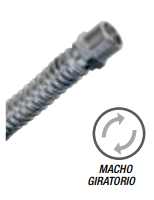 FLEXIBLE ANILLADO ACERO INOXIDABLE MACHO GIRATORIO 1/2 X 30