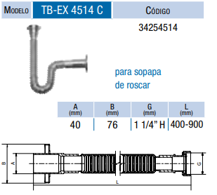 TUBO EXTENS. CROMADO CON TUERCA Y ROSETA